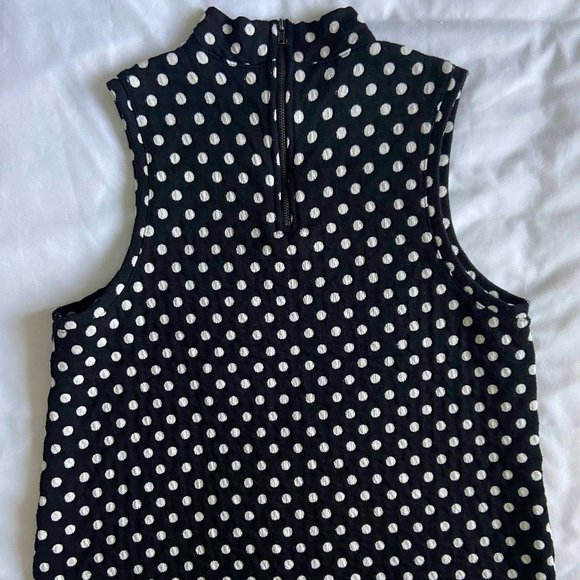 Anthropologie Polka Dot Mock Neck Tanktop - Picture 3 of 4
